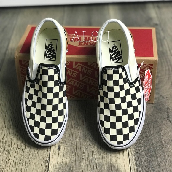 NWT VANS Classic Slip-On Gum Block Checkerboard W - Picture 4 of 8